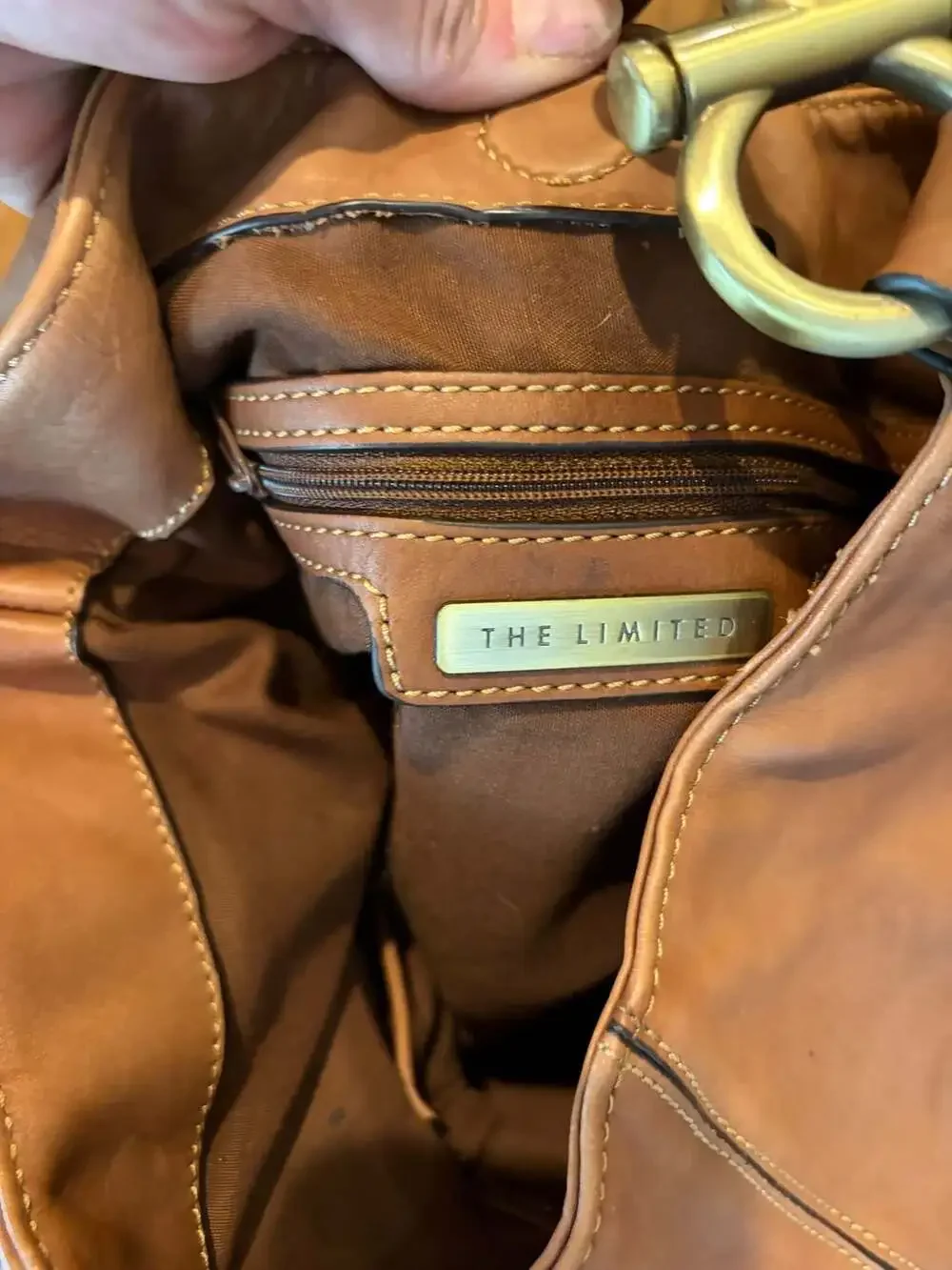 The Limited Brown Leather Shoulder Bag Hobo Purse